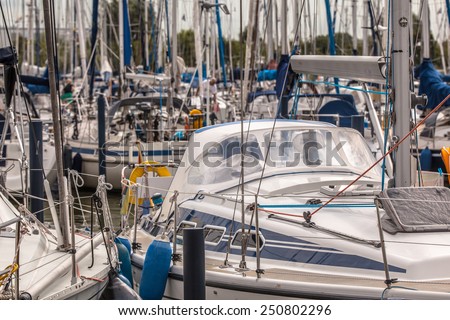 Detail of a Luxury Sailing Boat in a Marina in the Netherlandsg