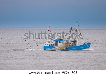 Fishing vessel of the traditional dutch fishing fleet