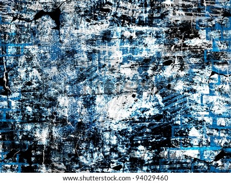 Abstract grunge background with cracks, scratches and elements of brick wall