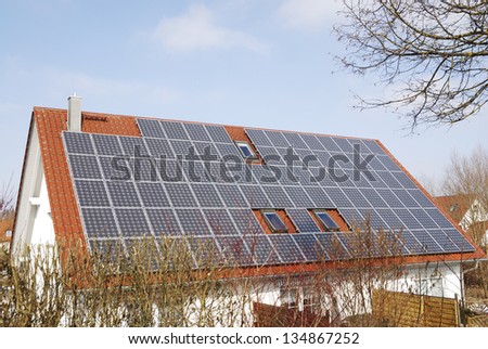 Alternative energy with photovoltaic panels on the roof