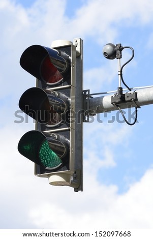 Traffic light with camera for traffic control
