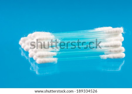 Macro of a bunch of cotton swabs