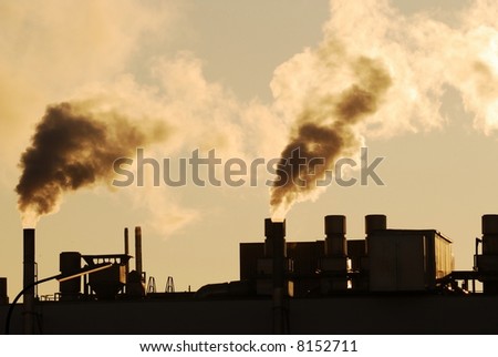 Air pollution by industrial smoke