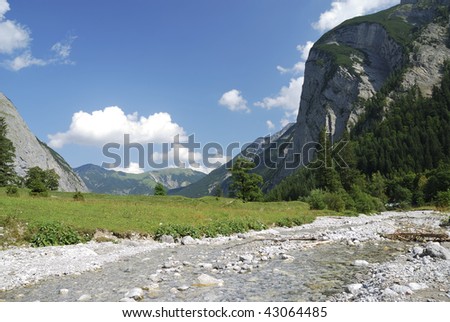 Ahornboden (Maple plain) valley in the Karwendel mountains in Tirol (Austria)