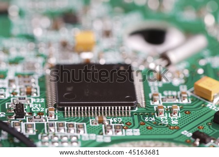 Pins of an integrated circuit - shallow depth of field