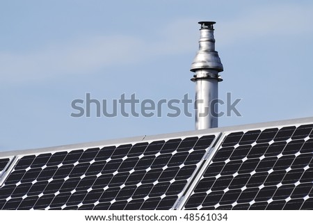 Chimney and regenerative energy with photovoltaic cells