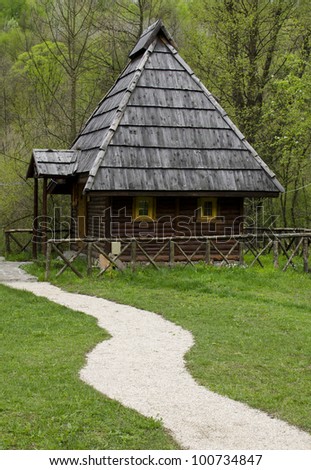Traditional house from Bosnia, Serbia, Croatia and east Europe.