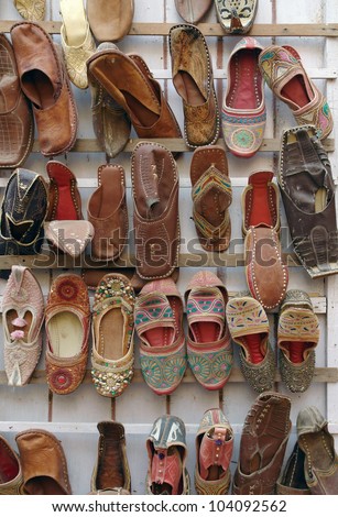 lots of shoes in India