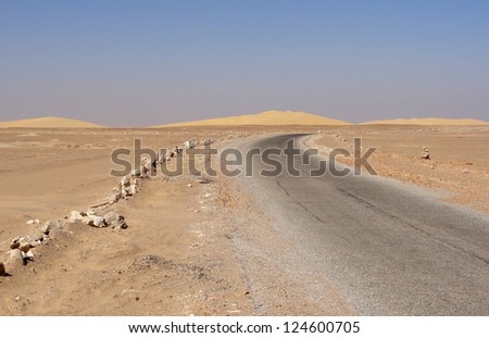 road in the Libyan Desert in Egypt