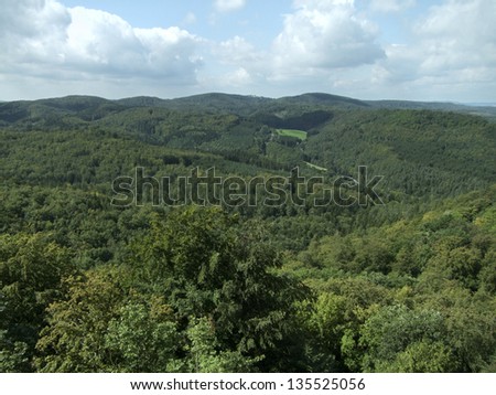 aerial forest scenery around Weimar, a city in Thuringia