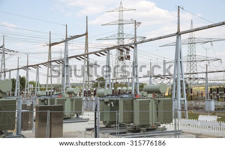 detail of a electrical substation in Southern Germany
