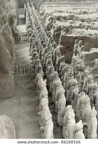 part of the Terracotta Army in Xian in China