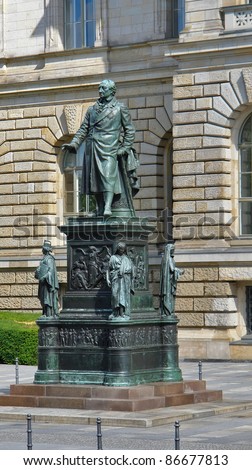 Statue for Freiherr von Stein near the Berlin House of Representatives (Berlin Kreuzberg), sculpted by Hermann Schievelbein. It was made of bronze in the year 1872