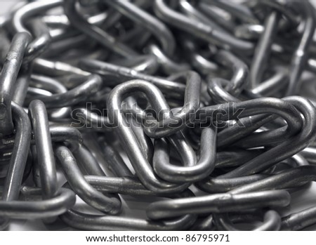full frame abstract detail of a steel chain