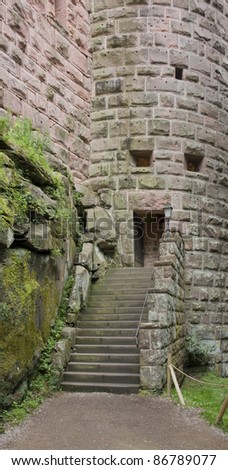 side entrance at the Haut-Koenigsbourg Castle, a historic castle located in a area named \