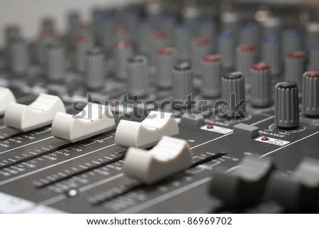 full frame detail of a studio mixer