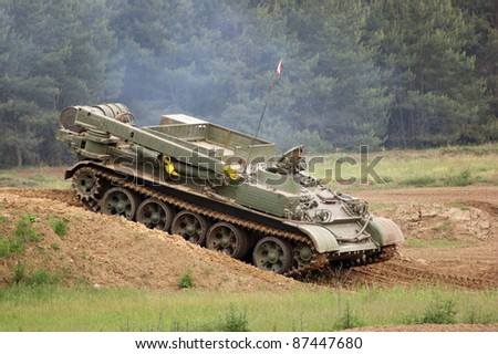 stock photo old tank of the Nationale Volksarmee in Germanynow used