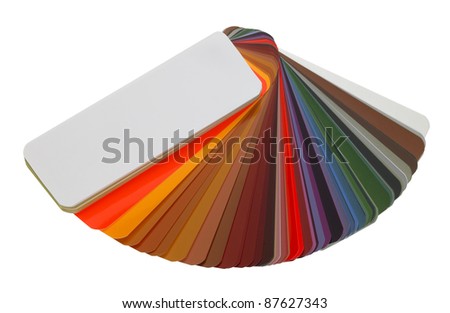 studio photography of a spread color chart isolated with clipping path
