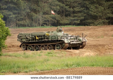 stock photo old tank of the Nationale Volksarmee in Germany now used