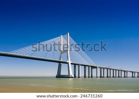 The Vasco da Gama Bridge is a cable-stayed bridge and viaducts across the Tagus River in Lisbon, Portugal