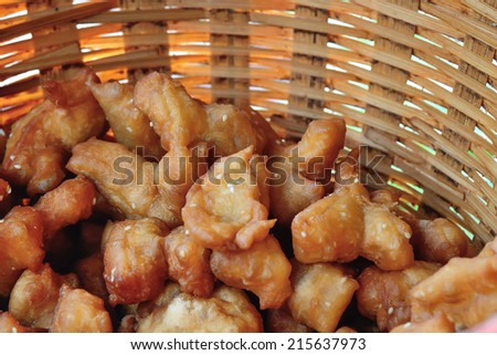 Deep-fried dough stick or Chinese dessert named patongkoh