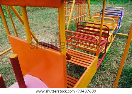 colorful train in the playground