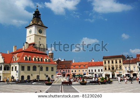 The old town hall and the council square, Brasov