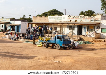 ZAMBIA - OCTOBER 14 2013: Local people go about day to day life in Zambia, Africa