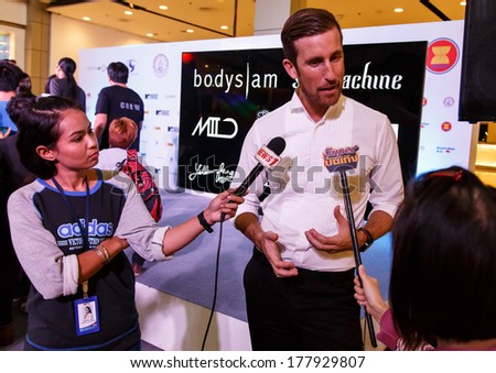 BANGKOK - FEBRUARY 19 2014: MTV Exit Press Conference in Central World Plaza Bangkok with high profile bands and US and Australian Ambassador\'s for upcoming charity concert in Udon Thai, Thailand