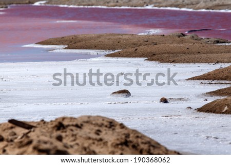 Walvis Bay Salt Works in Namibia, Africa