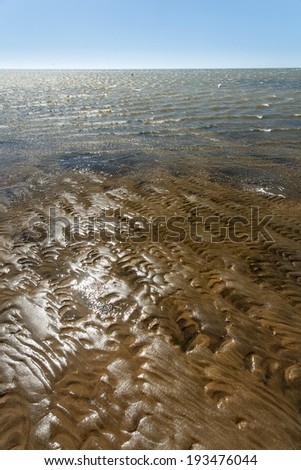 Sand Formations on beach at Ramsar Protected Area - Walvis Bay Lagoon, Namibia, Africa