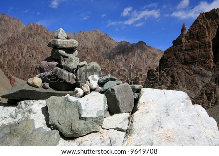 Rock Pile -  Mountain Climb- Stok Kangri (6,150m / 20,080ft), India