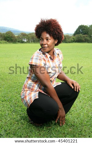 Beautiful Young African Lady in Natural Setting