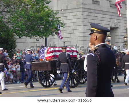 Ronald Regean\'s Funeral Procession