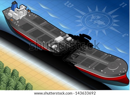 detailed illustration of a Isometric  Ship Tanker Destroyed in Two Parts in Front View on the Coast This illustration is saved in EPS10 with color space in RGB.
