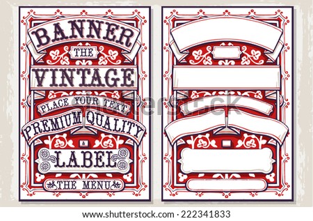 Detailed illustration of a Vintage Hand Drawn Graphic Banners and Labels