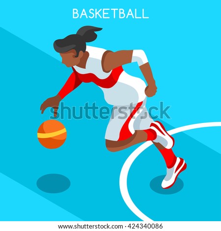 Infographic Ideas infographic basketball : Basketball Attack Player Athlete 2016 Summer Games Icon.3d ...
