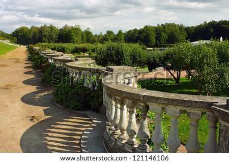 Peterhof, the view from the walls of the garden of Venus in the Lower Park