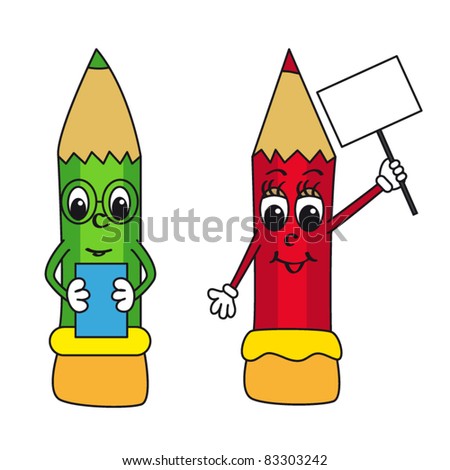 Cartoon Pencils Stock Vector Illustration 83303242 : Shutterstock