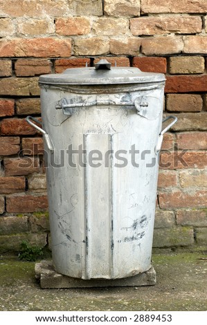 Grey Trash Can