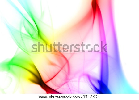 Colorful Rainbow Smoke isolated on white