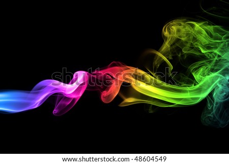 Colorful rainbow smoke