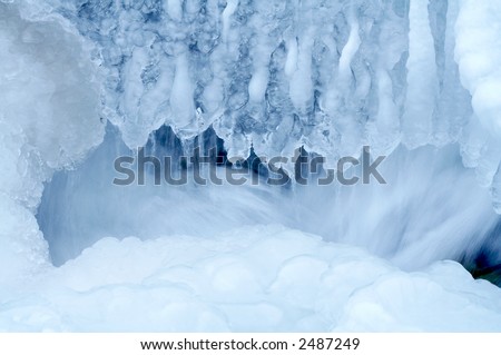 Frozen Waterfall from Altay Region, Western Siberia