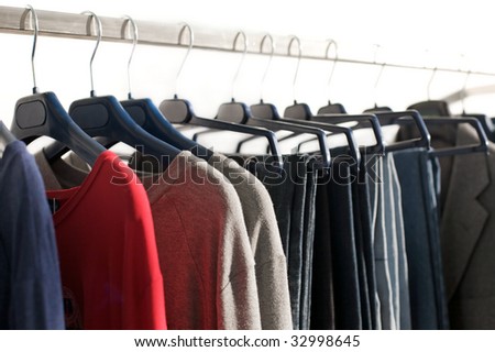 Clothes rack. Selective DOF