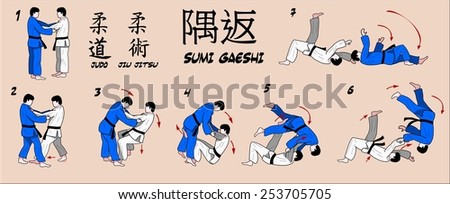 Judo Corner Reversal. Martial Art technique.