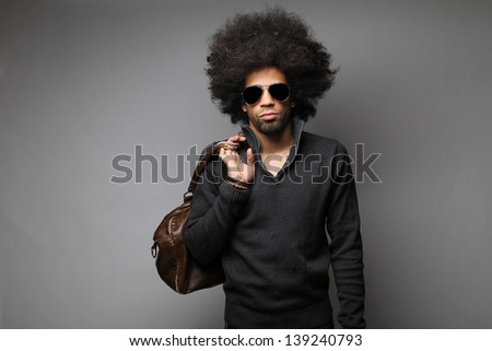 Cool afro men posing with sunglasses