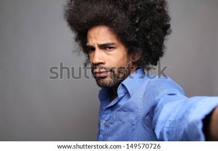 Happy funky afro man