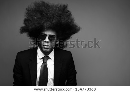 Afro man Black and White edition