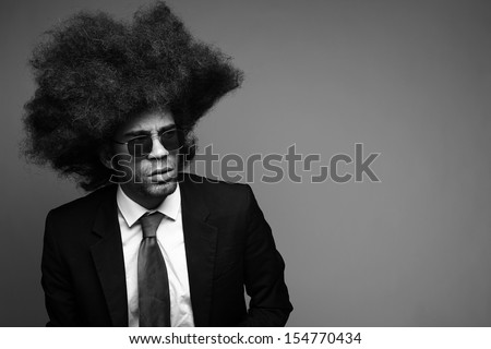 Afro man Black and White edition
