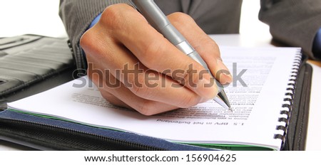 Hand writing in the document